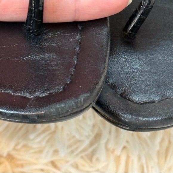 alexandre birman snake skin black T-strap sandals size 38.5 or 9 leather - Picture 3 of 12